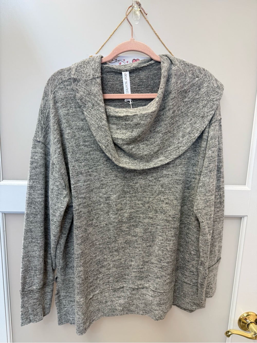 Cozy Cowl-Neck Knit Sweater Set in Light Gray - Picture 2 of 9